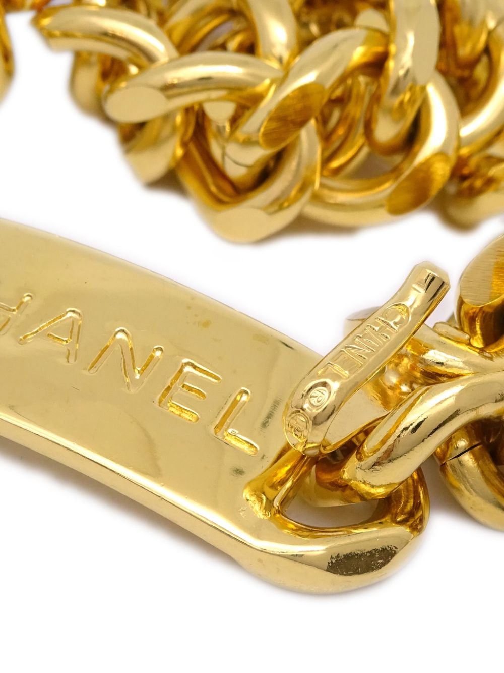 CHANEL 1990-2000 logo medallion chain-link belt Women