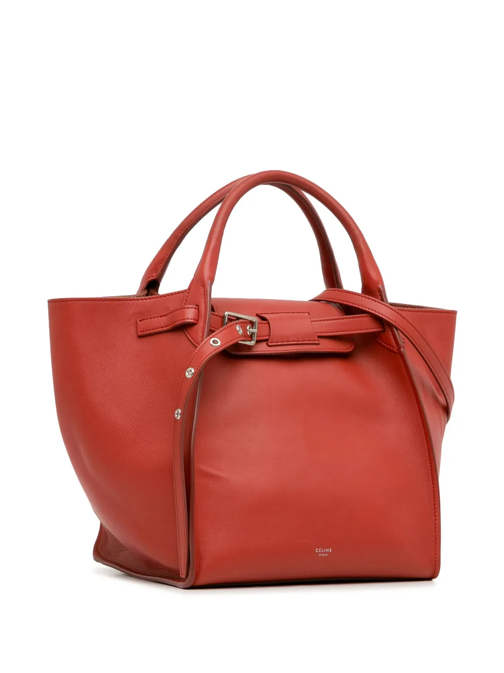 Pre-owned Celine 2018 Small Big Bag Satchel In Red