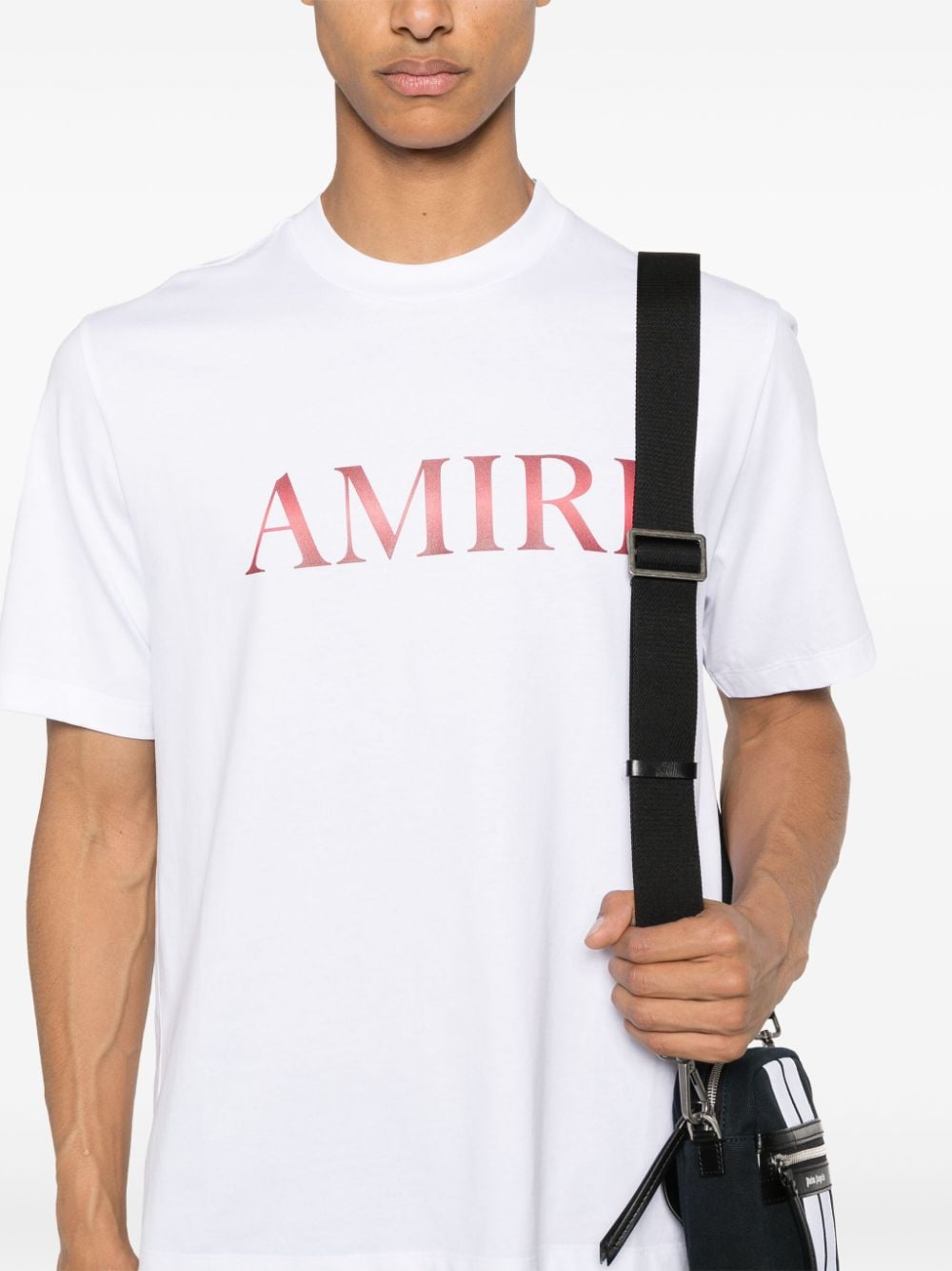 Shop Amiri Logo-print Cotton T-shirt In Weiss