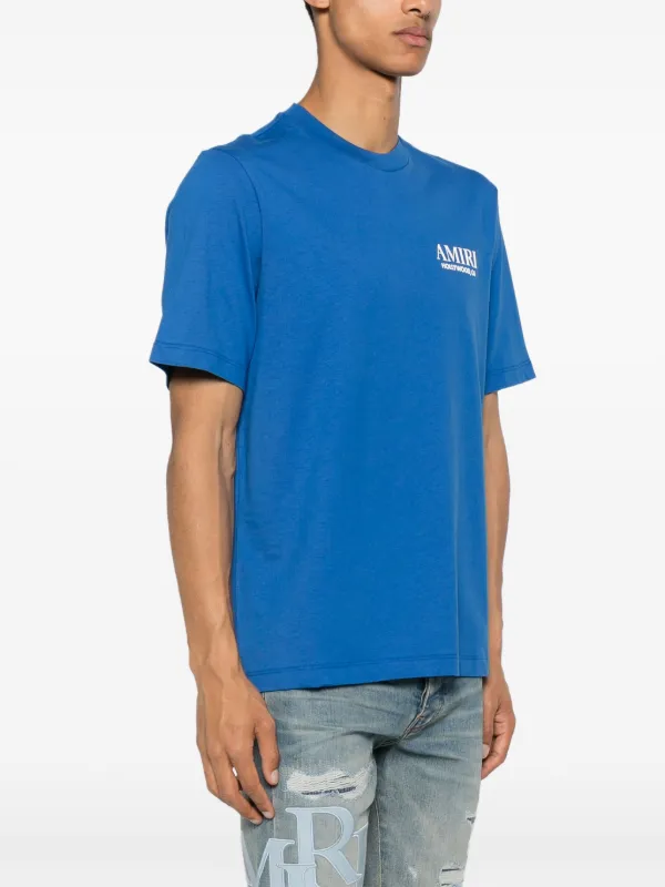 AMIRI Bones Stacked Cotton T-shirt | Blue | FARFETCH