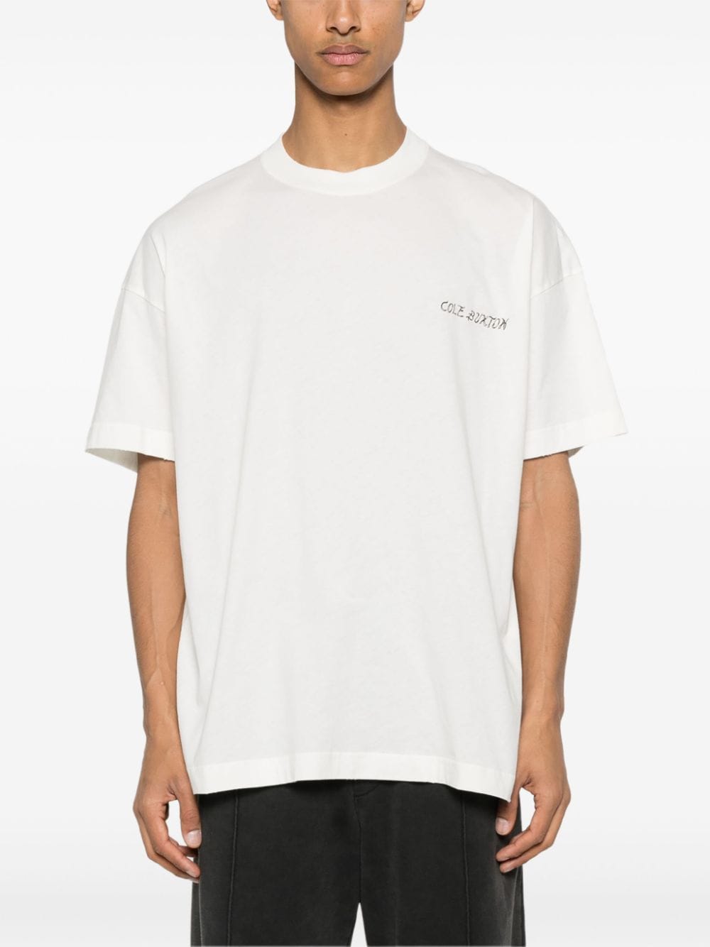 Shop Cole Buxton Flame Logo-print Cotton T-shirt In White
