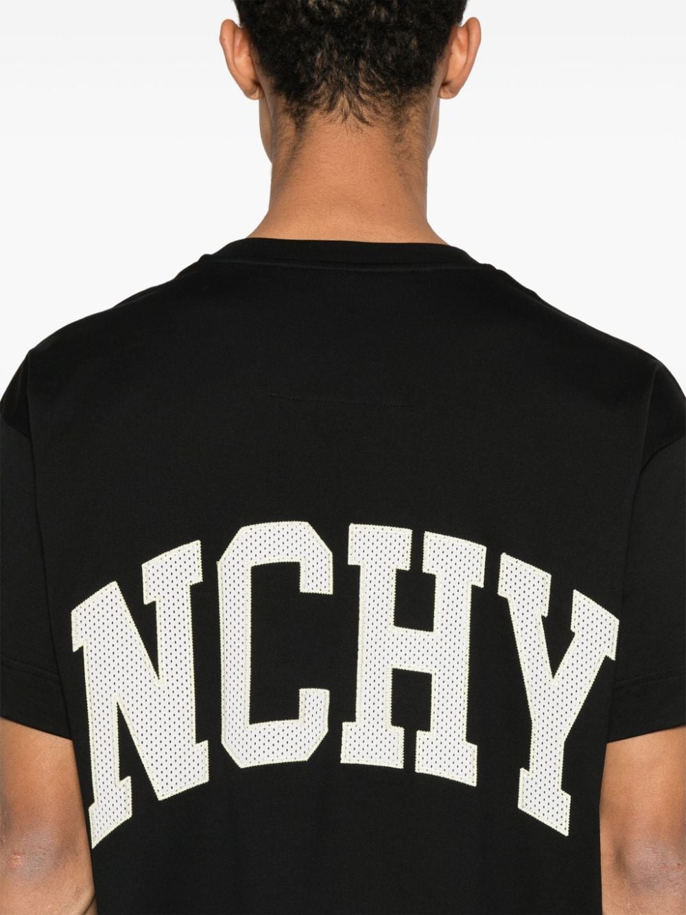 Shop Givenchy Logo-embroidered Cotton T-shirt In Black