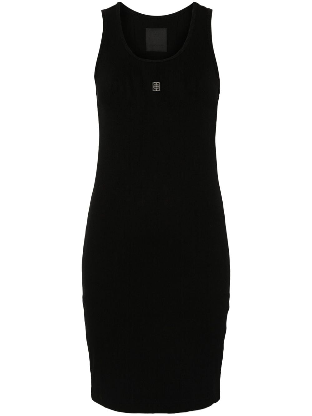Shop Givenchy 4g-motif Ribbed Mini Dress In Black
