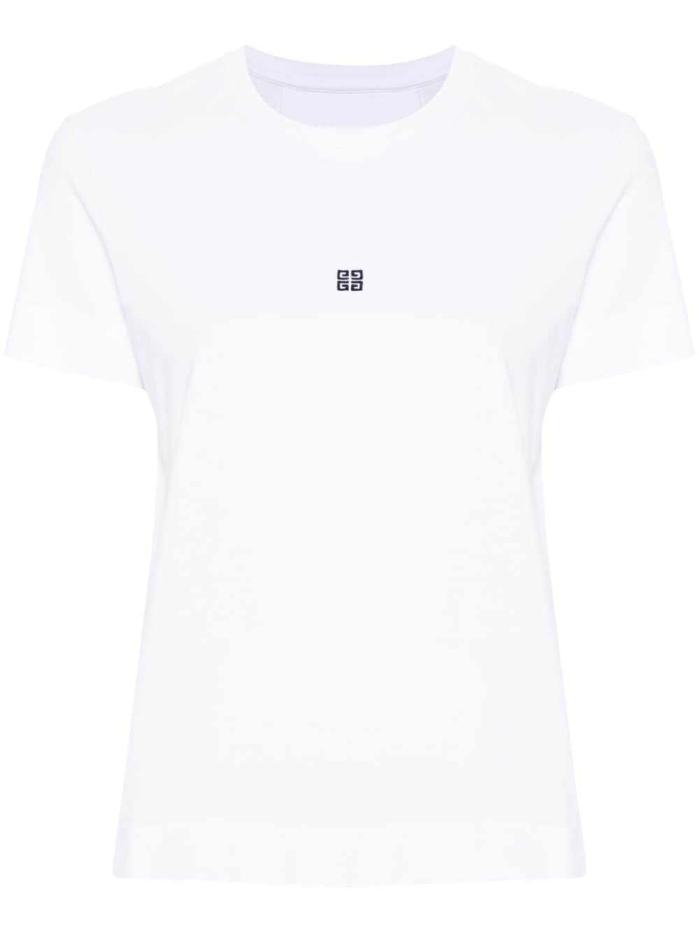 Shop Givenchy 4g-motif Cotton T-shirt In White