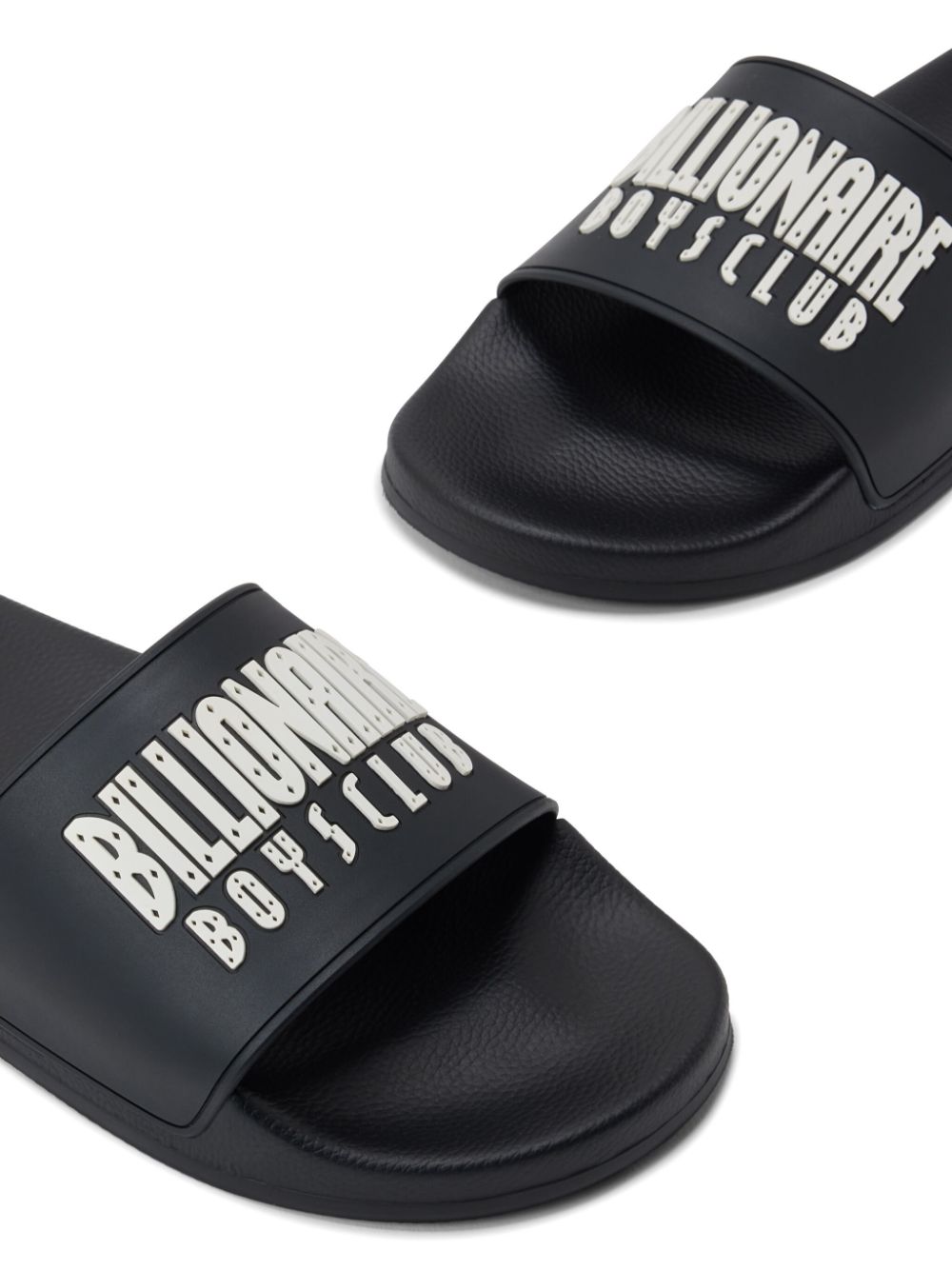 Shop Billionaire Boys Club Logo-embossed Slides In Black