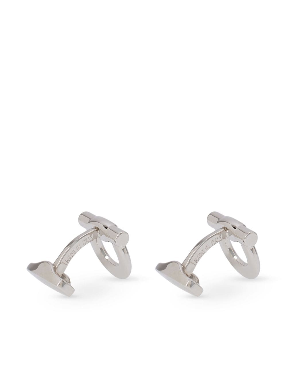 Shop Ferragamo Gancini Cufflinks In Silver