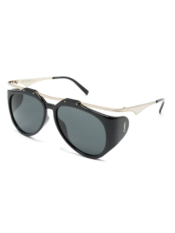 サングラス SAINT LAURENT BLACK ACETATE M137 AMELIA SUNGLASSES Saint Laurent SL M137 AMELIA Sunglasses 001 Shiny Black