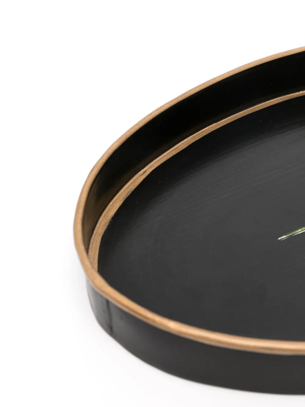 Les-ottomans Dragonfly Hand-painted Tray (32cm X 20cm) In Black