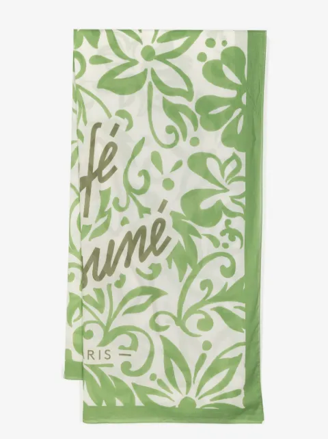 Maison Kitsuné floral-print cotton scarf