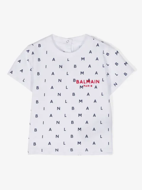 Balmain Kids playera con logo estampado