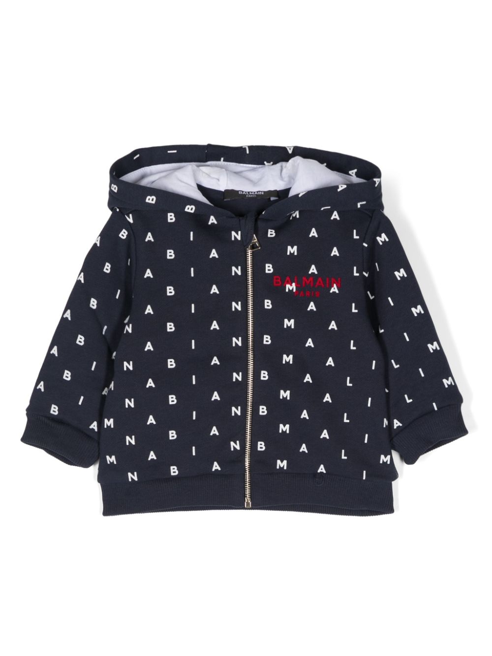 Balmain Babies' Logo-embroidered Cotton Jacket In Blue
