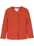 CHANEL Pre-Owned 1999 collarless wool jacket - Orange