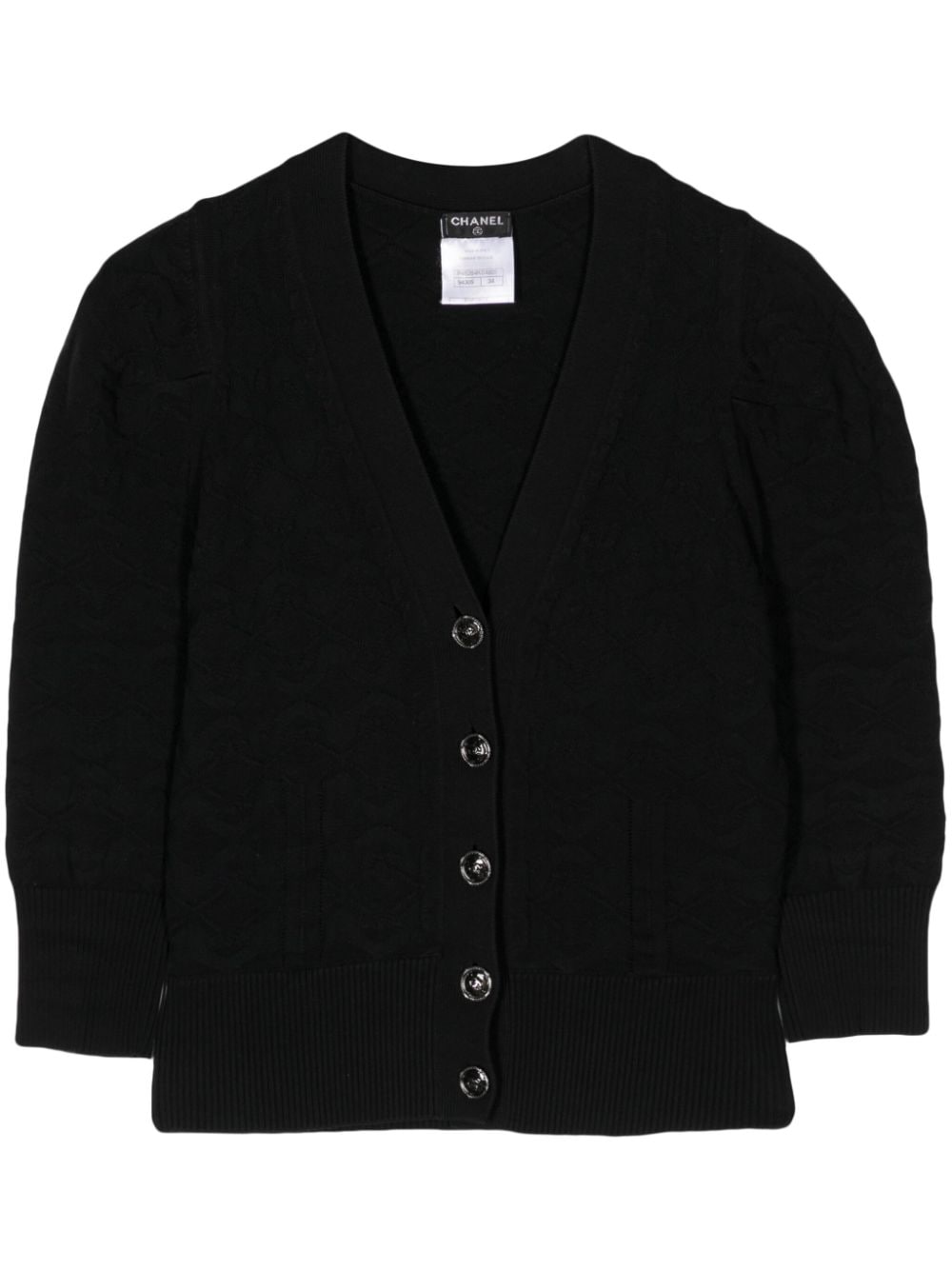 Pre-owned Chanel 2000s Cc Logo-buttons Cardigan In Black