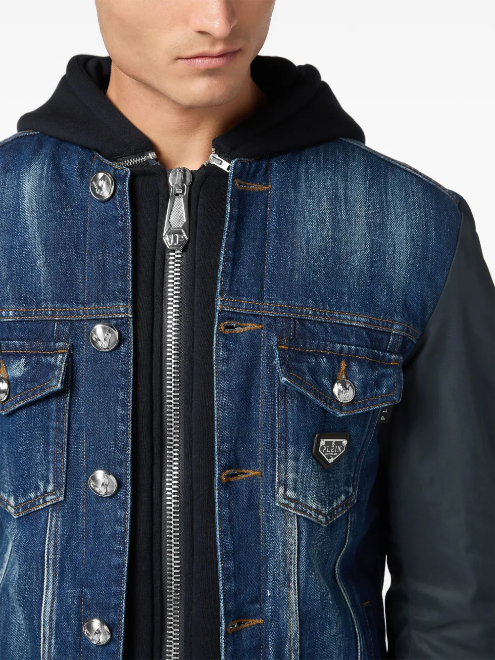 Philipp Plein Denim jack Blauw