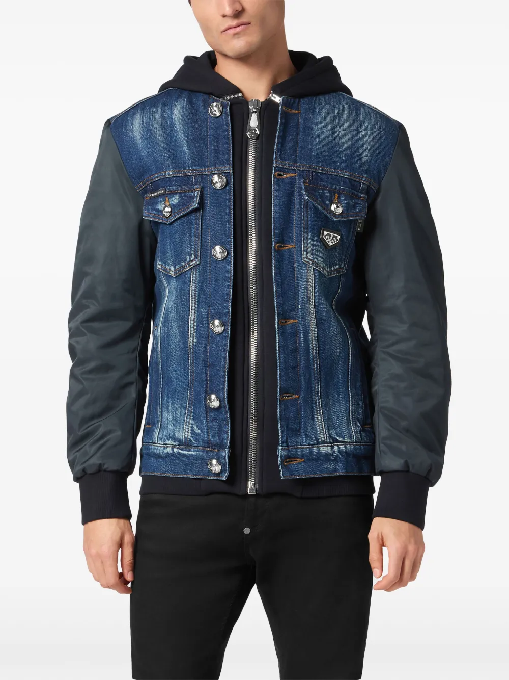 Philipp Plein Denim jack Blauw