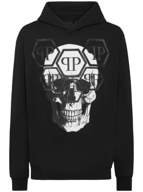 Philipp Plein skull-print cotton hoodie Men