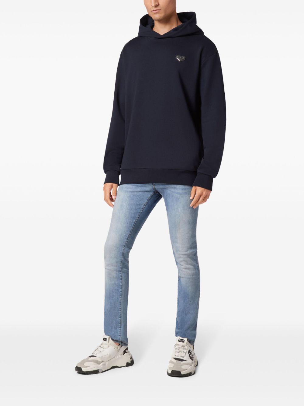 Shop Philipp Plein Iconic Plein Hoodie In Blue