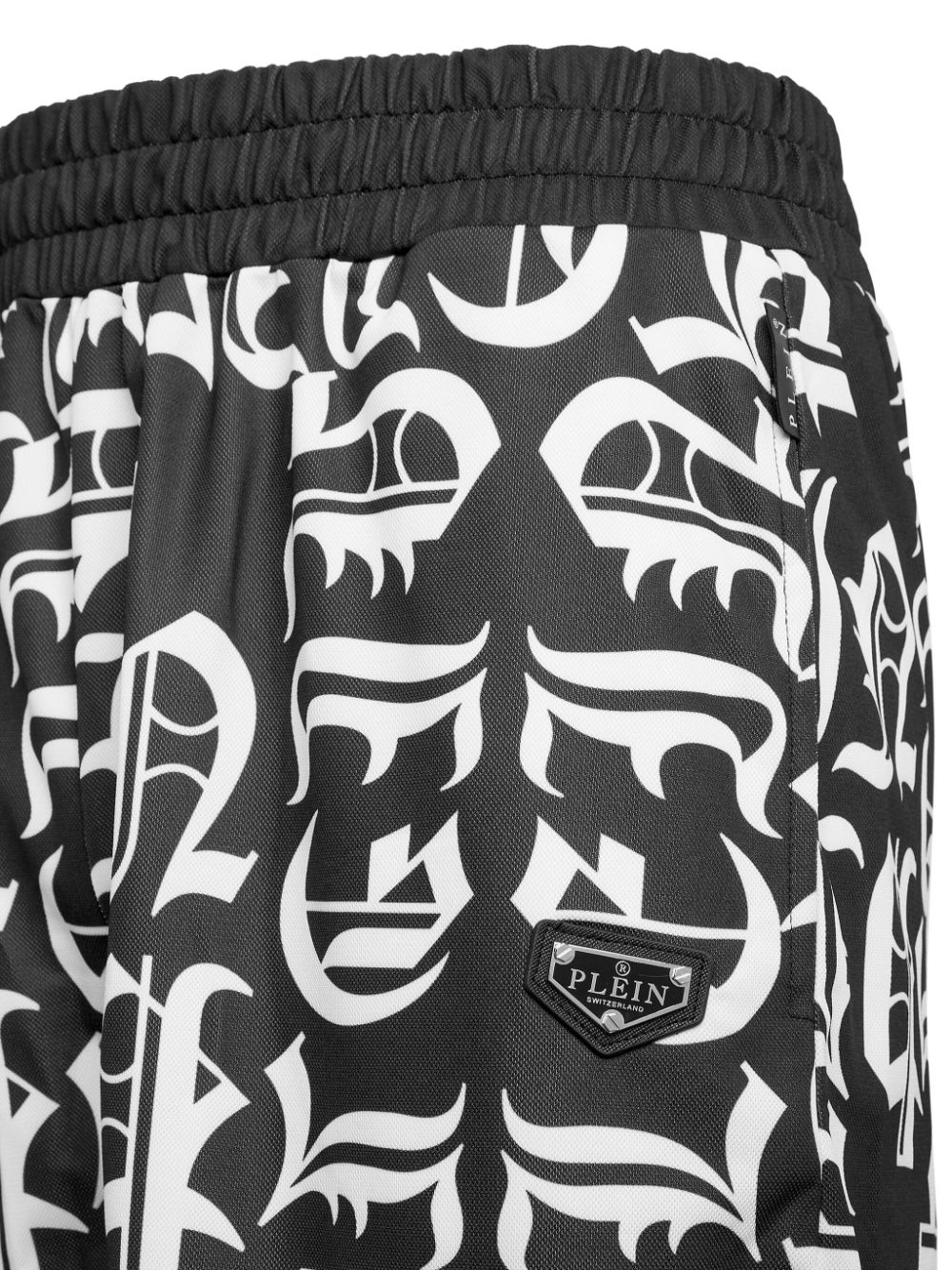 Philipp Plein logo-print shorts - "02 black"