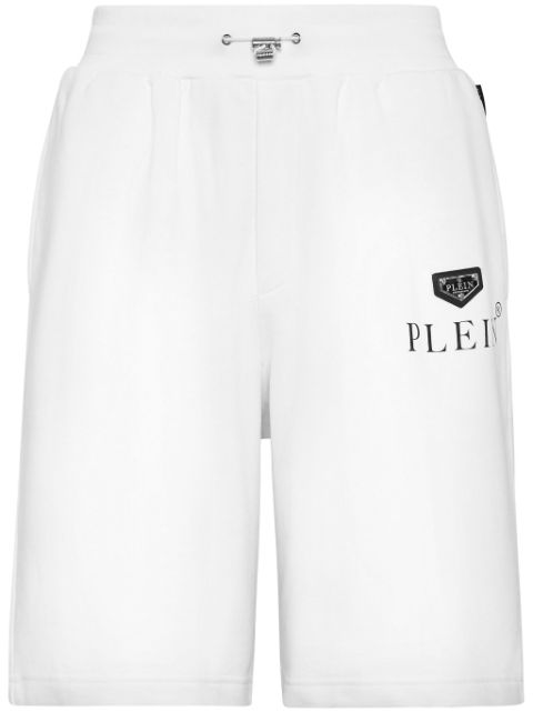 Philipp Plein logo-plaque cotton-blend shorts Men