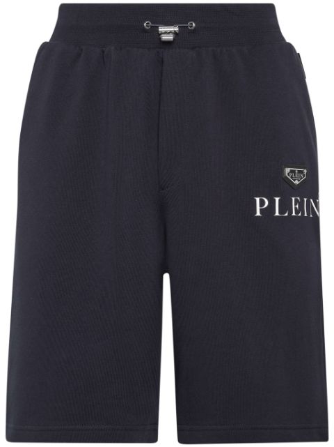 Philipp Plein logo-plaque cotton-blend shorts Men