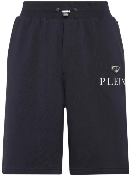 Short en coton mélangé à plaque logo - Philipp Plein - Modalova