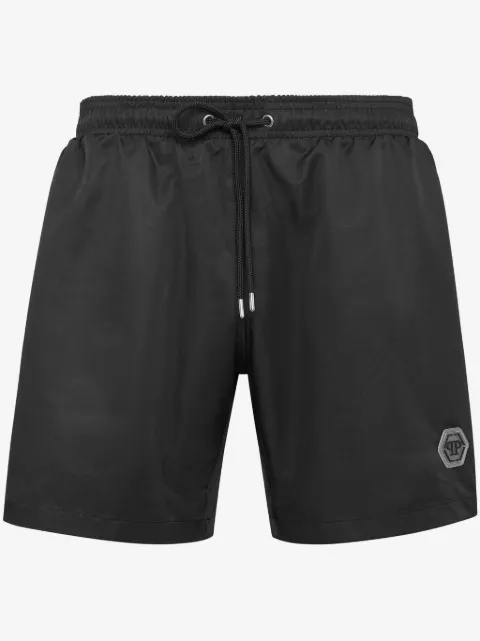 Philipp Plein Bermuda de praia com logo