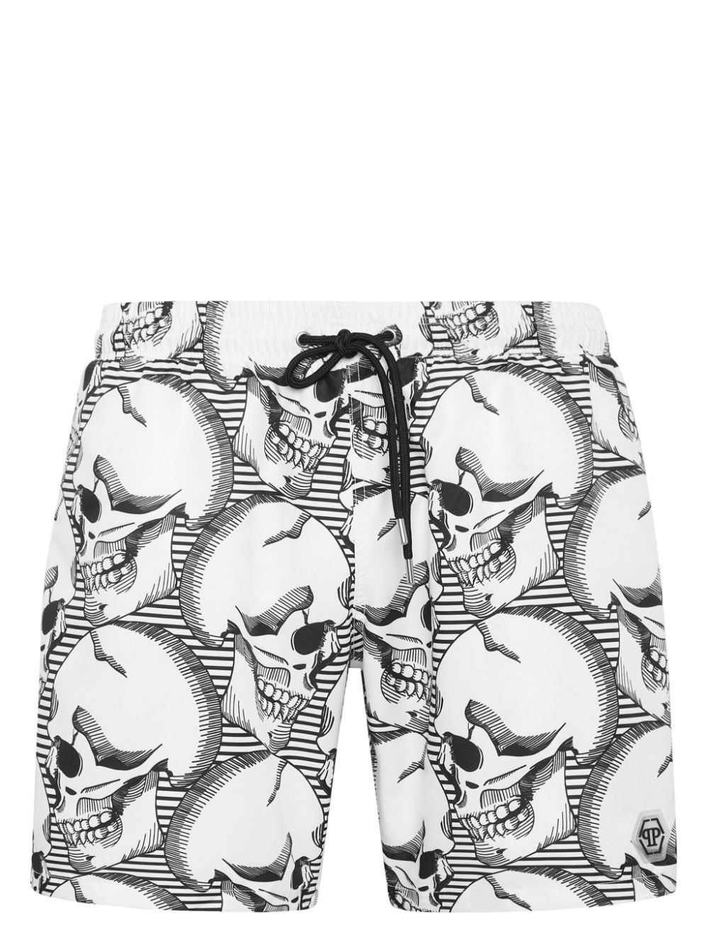 Philipp Plein skull-print swim shorts - Bianco