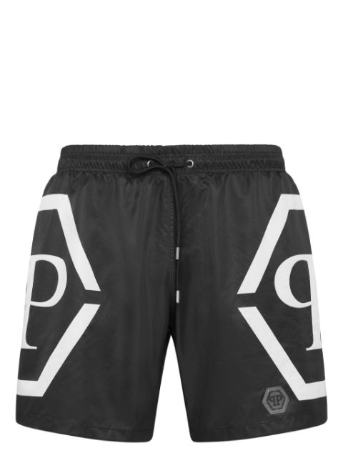 Philipp Plein logo-print swim shorts Men