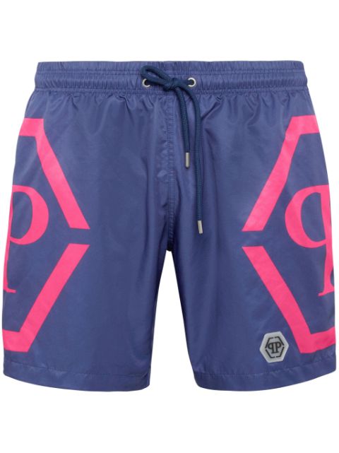 Philipp Plein logo-print swim shorts Men