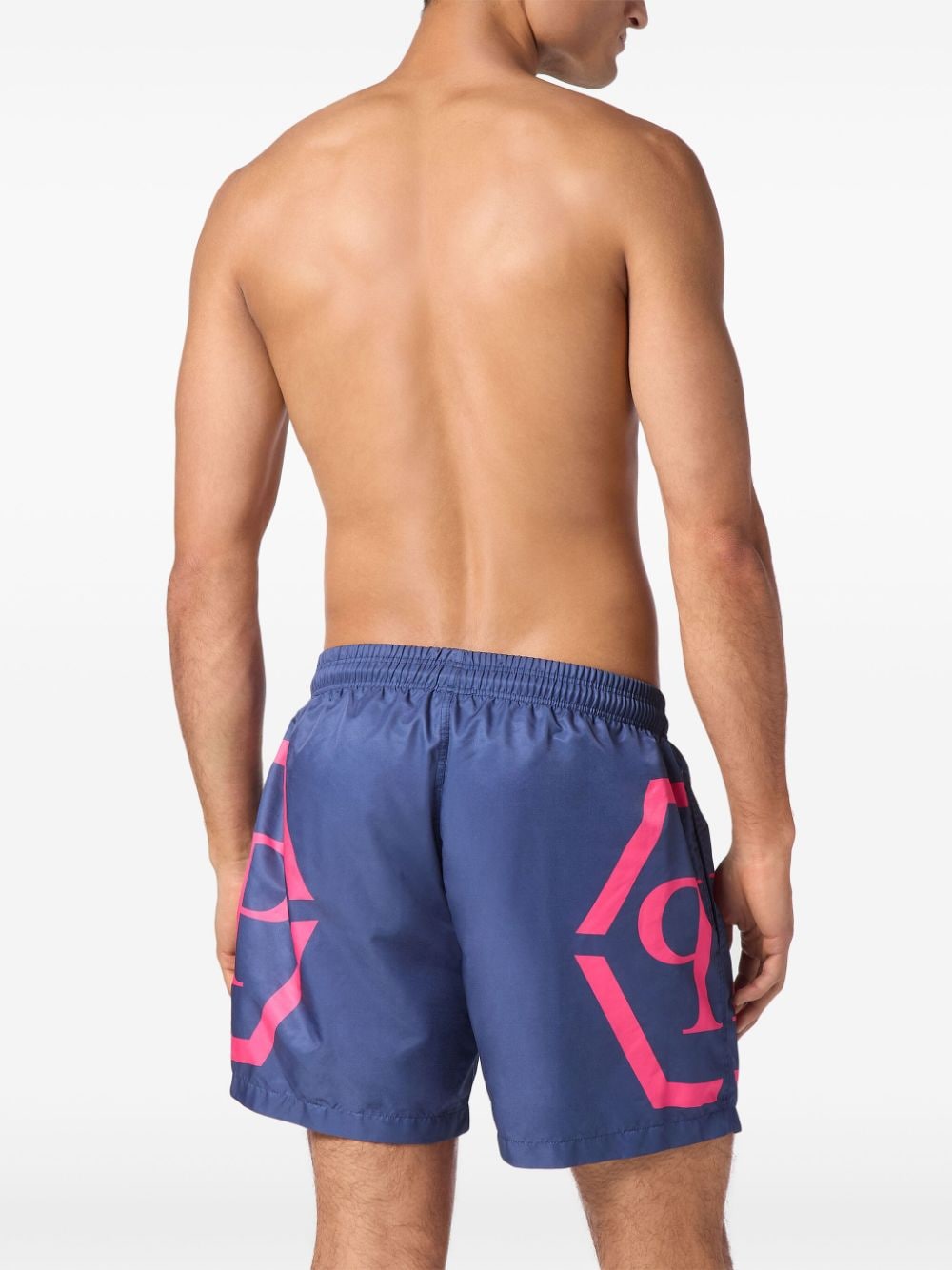 Shop Philipp Plein Logo-print Swim Shorts In Blue