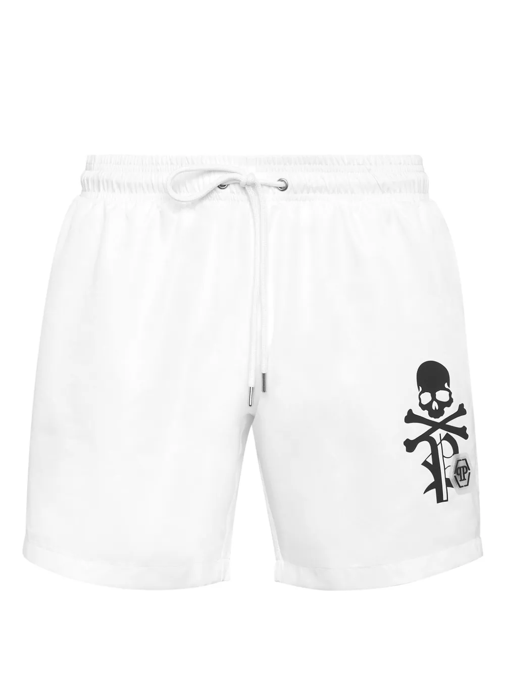 Philipp Plein ロゴ トランクス水着 - ホワイト Philipp Plein ロゴ トランクス水着 - ホワイト