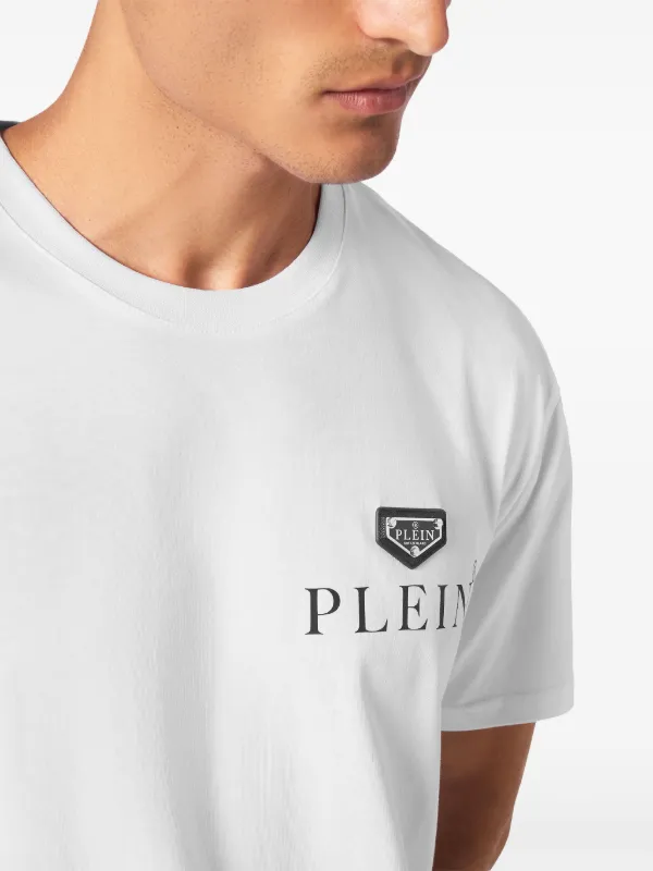 Tシャツ・カットソー PHILIPP PLEIN Men T Shirts MTK8133PJY002N01 White White T-shirt with rhinestones brand PHILIPP PLEIN