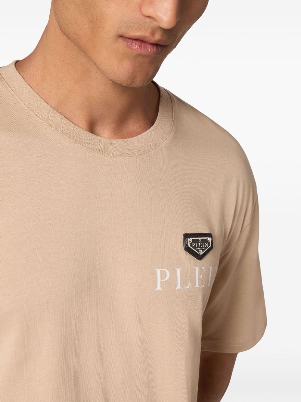 Shop Philipp Plein Logo-print T-shirt In Neutrals