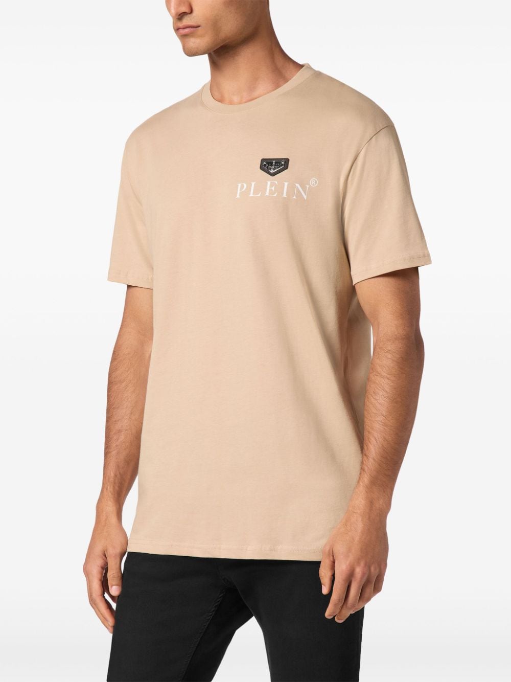 Shop Philipp Plein Logo-print T-shirt In Neutrals