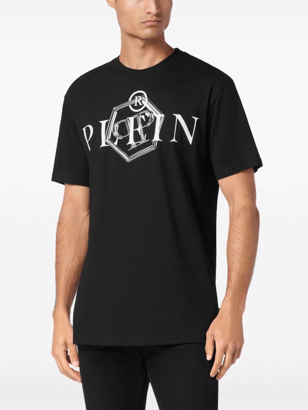 Shop Philipp Plein Logo-print T-shirt In Black