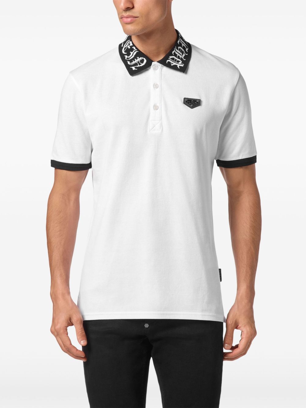 Philipp Plein Poloshirt met logoplakkaat - Wit