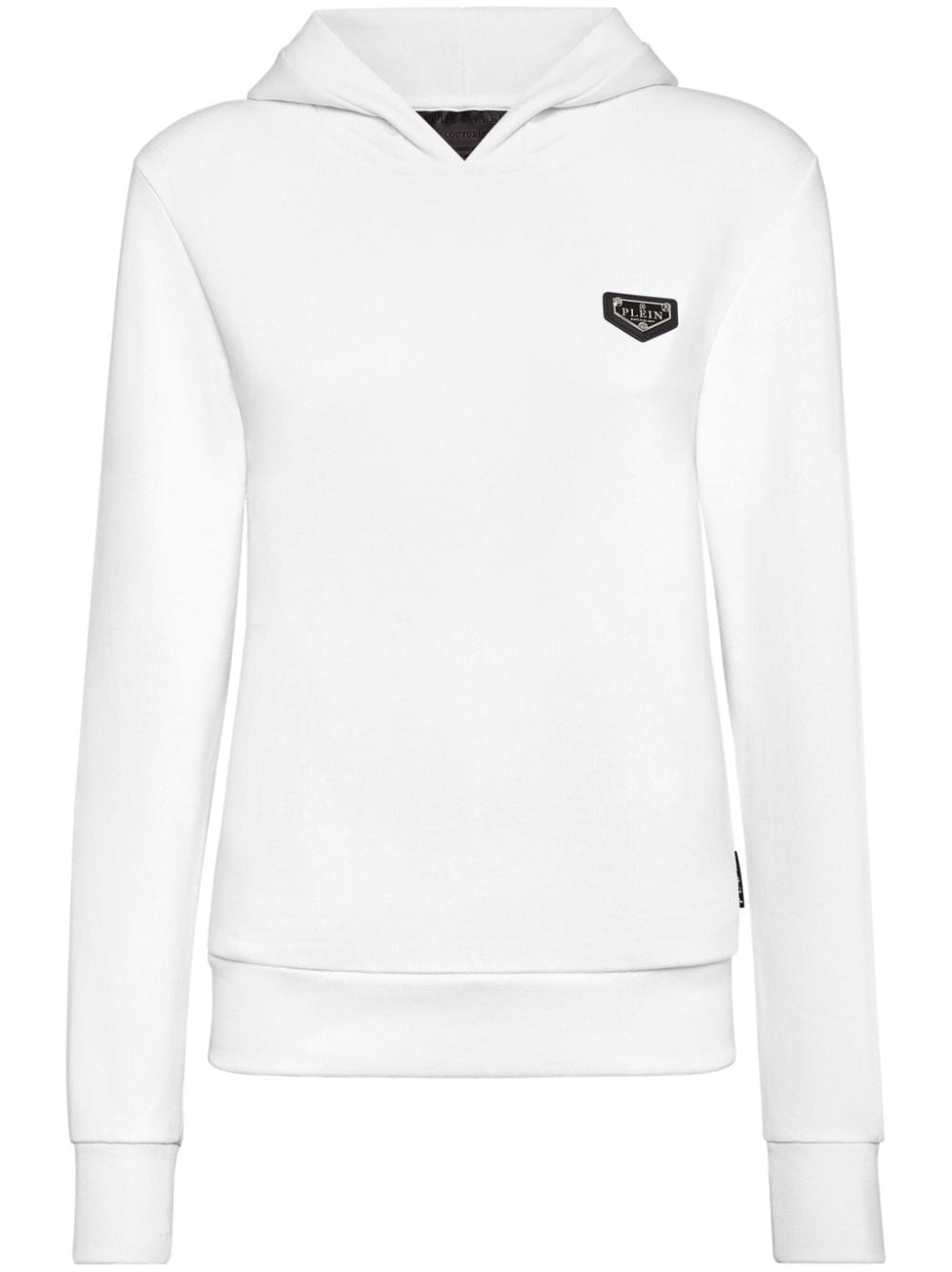 Philipp Plein logo plaque hoodie - Bianco