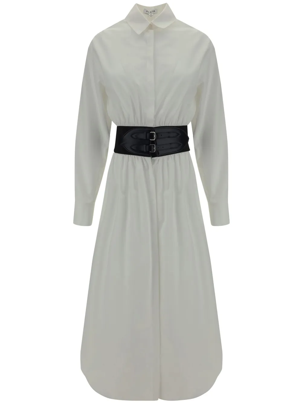 Alaïa belted cotton shirtdress | White | Image 1