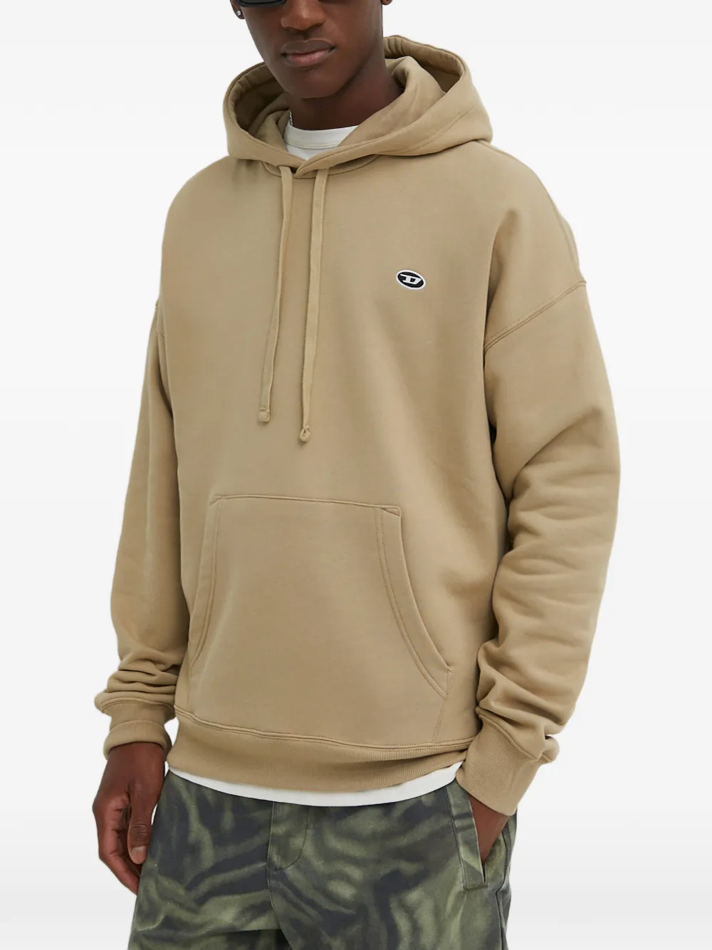 Diesel logo-embroidered hoodie - Neutrals