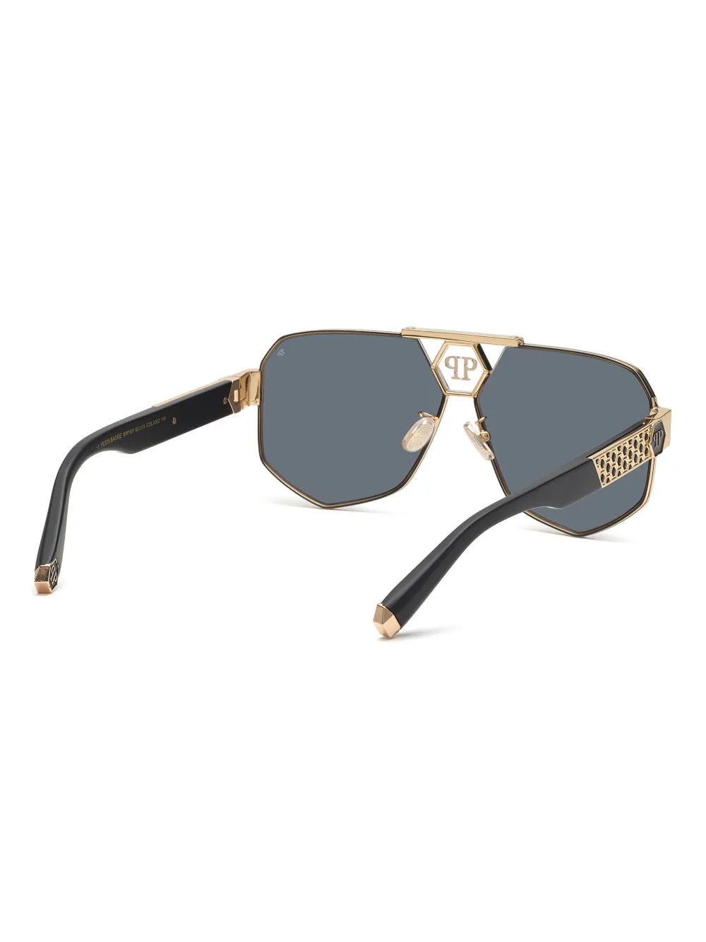 Philipp Plein Badge zonnebril Zwart