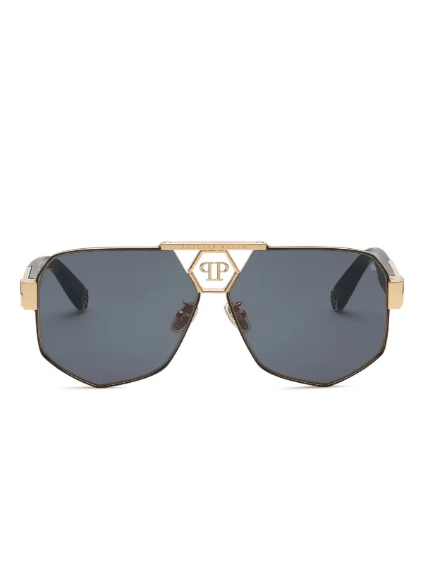 Philipp Plein Eyewear Occhiali Da Sole Plein Badge Nero