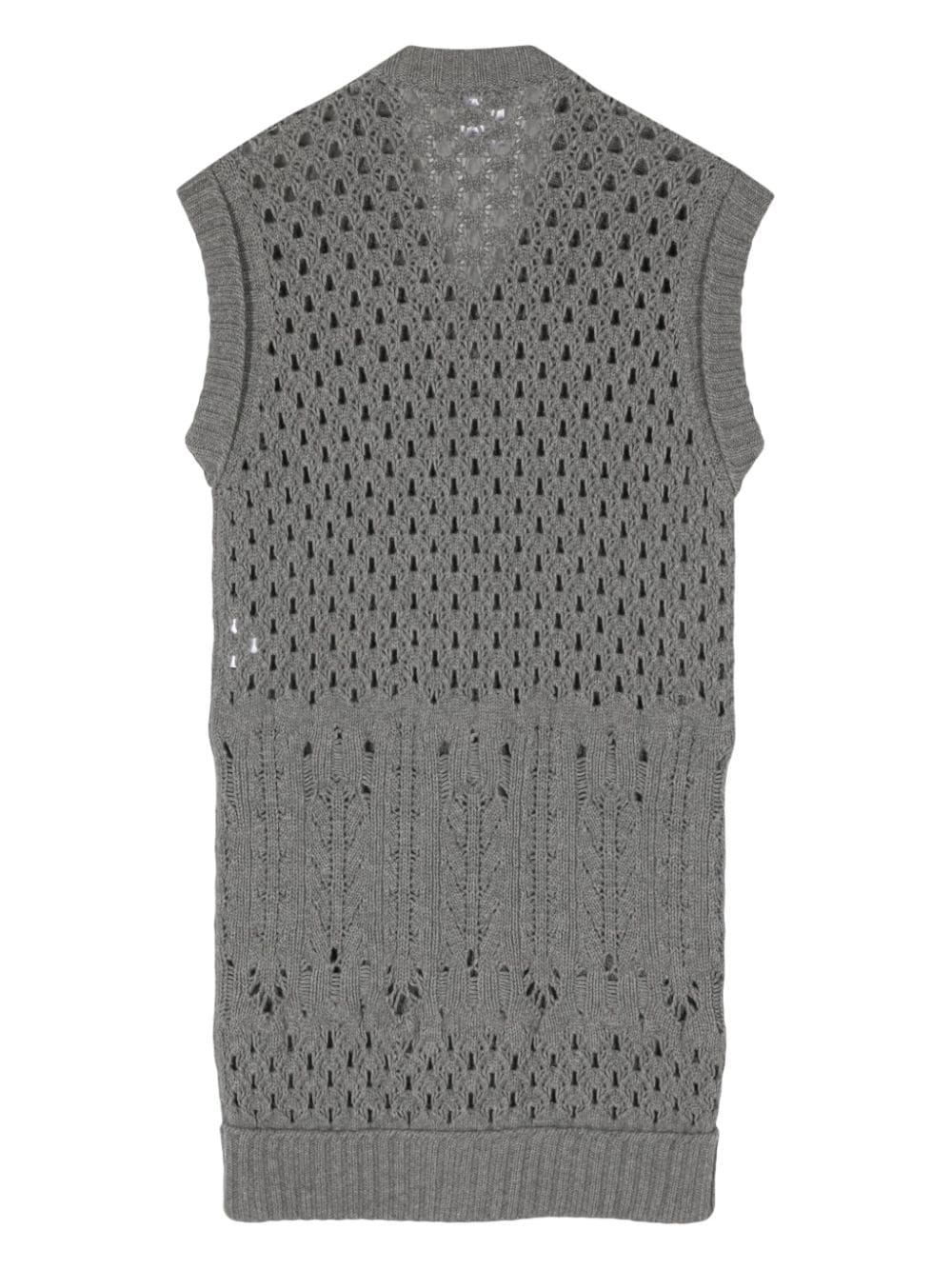 CHANEL Pre-Owned 2006 open-knit sleeveless minidress - Grijs
