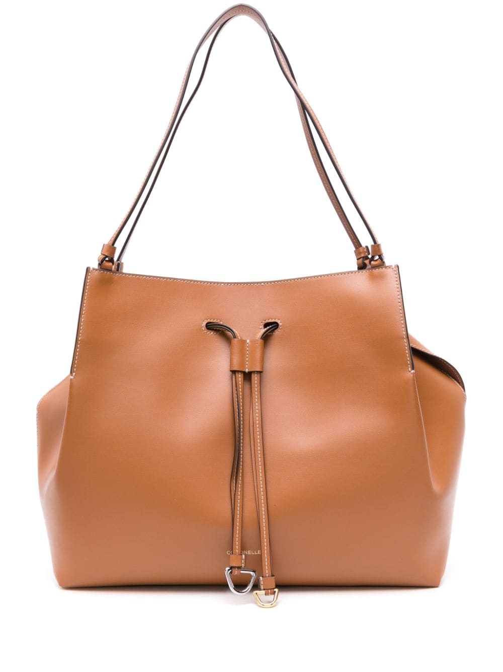 Shop Coccinelle Large Roundabout Leather Tote Bag In Brown