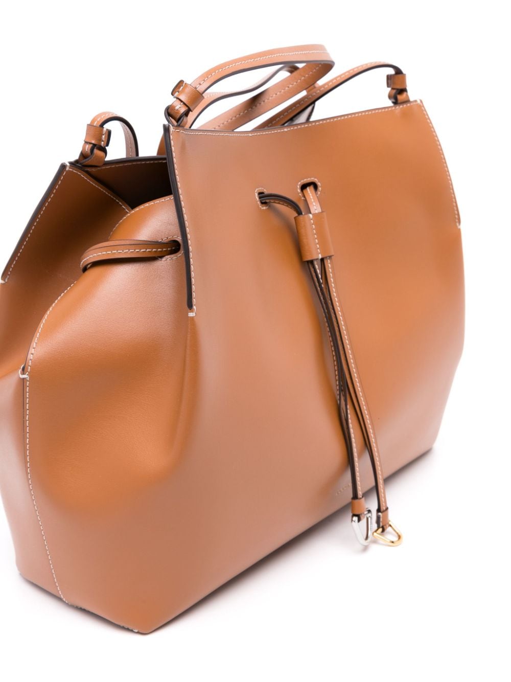 Shop Coccinelle Large Roundabout Leather Tote Bag In Brown