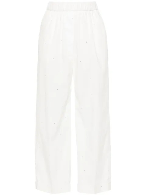 Peserico rhinestone-embellished straight-leg trousers