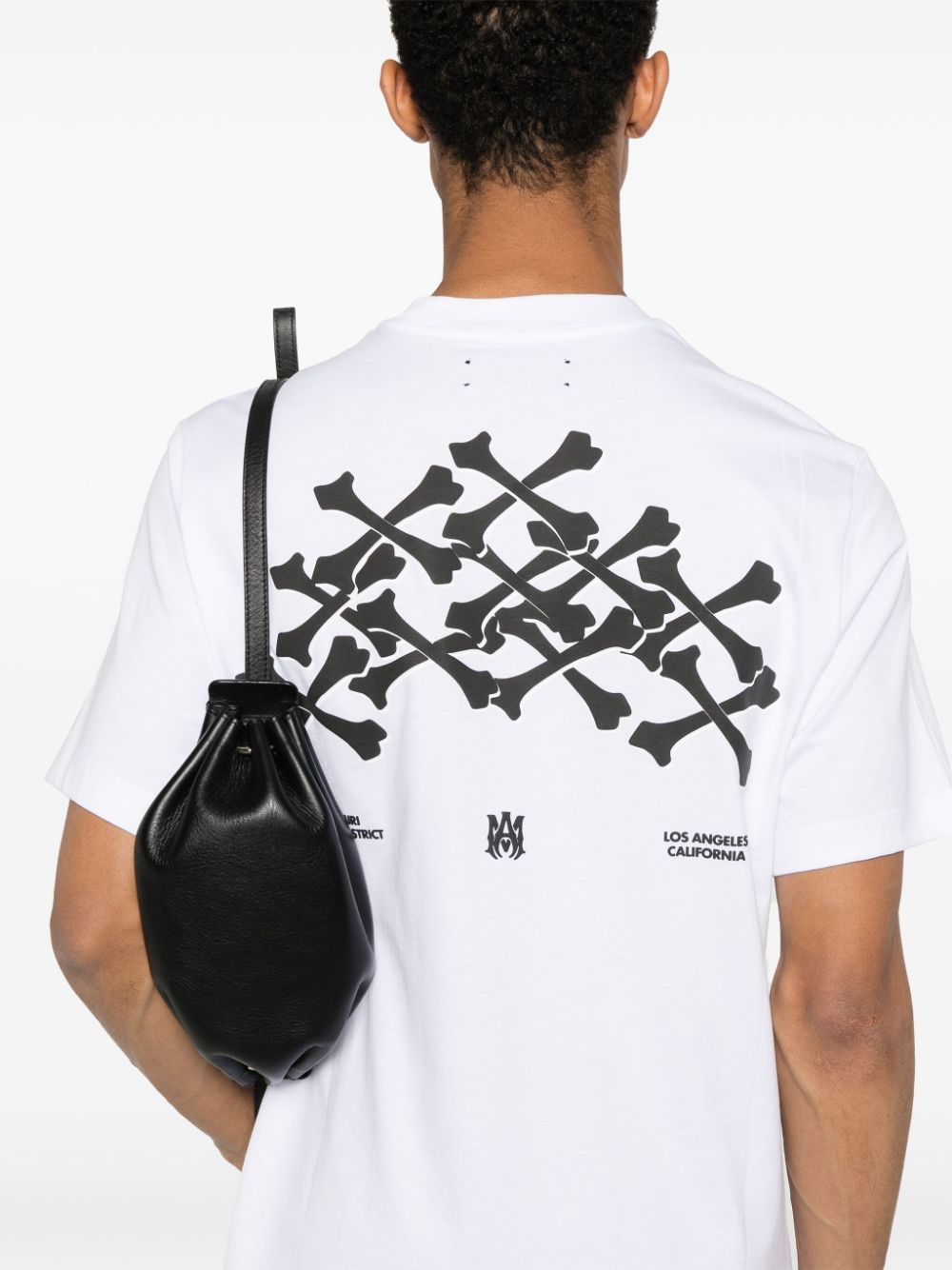 Shop Amiri Bones Stacked Cotton T-shirt In White