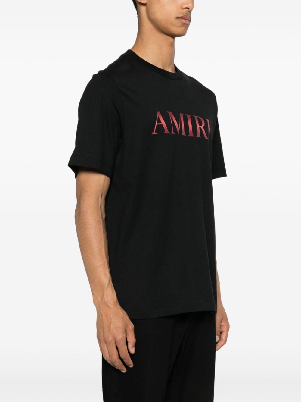 Shop Amiri Logo-print Cotton T-shirt In Black