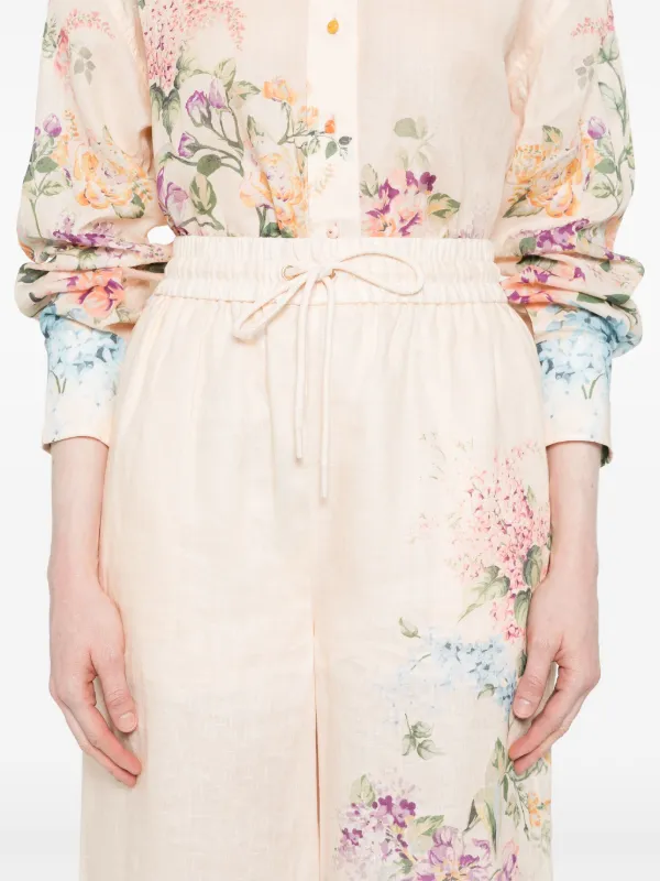 ZIMMERMANN Halliday floral-print Palazzo Trousers | Neutrals