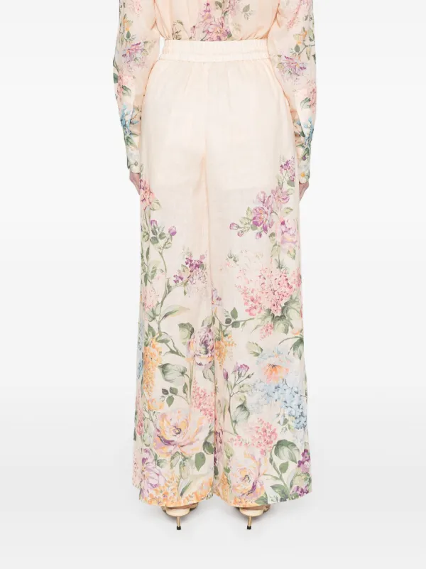 ZIMMERMANN Halliday floral-print Palazzo Trousers | Neutrals