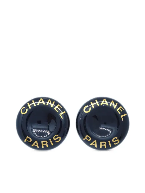 Boucles d'oreilles à logo imprimé (1997) - CHANEL Pre-Owned - Modalova